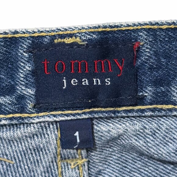 Tommy Hilfiger Jeans Juniors 1 Blue Twill Denim Straight Y2K Western School VTG - Picture 4 of 16
